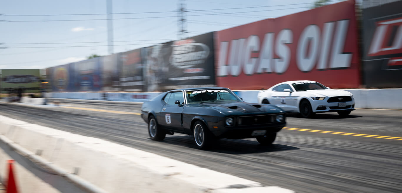 First slide, two cars drag racing